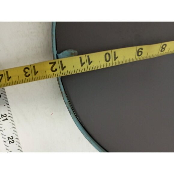 Vintage Blue Cast Iron Ornate Frame Round Accent Wall Mirror Rustic Cottagecore - Picture 8 of 9